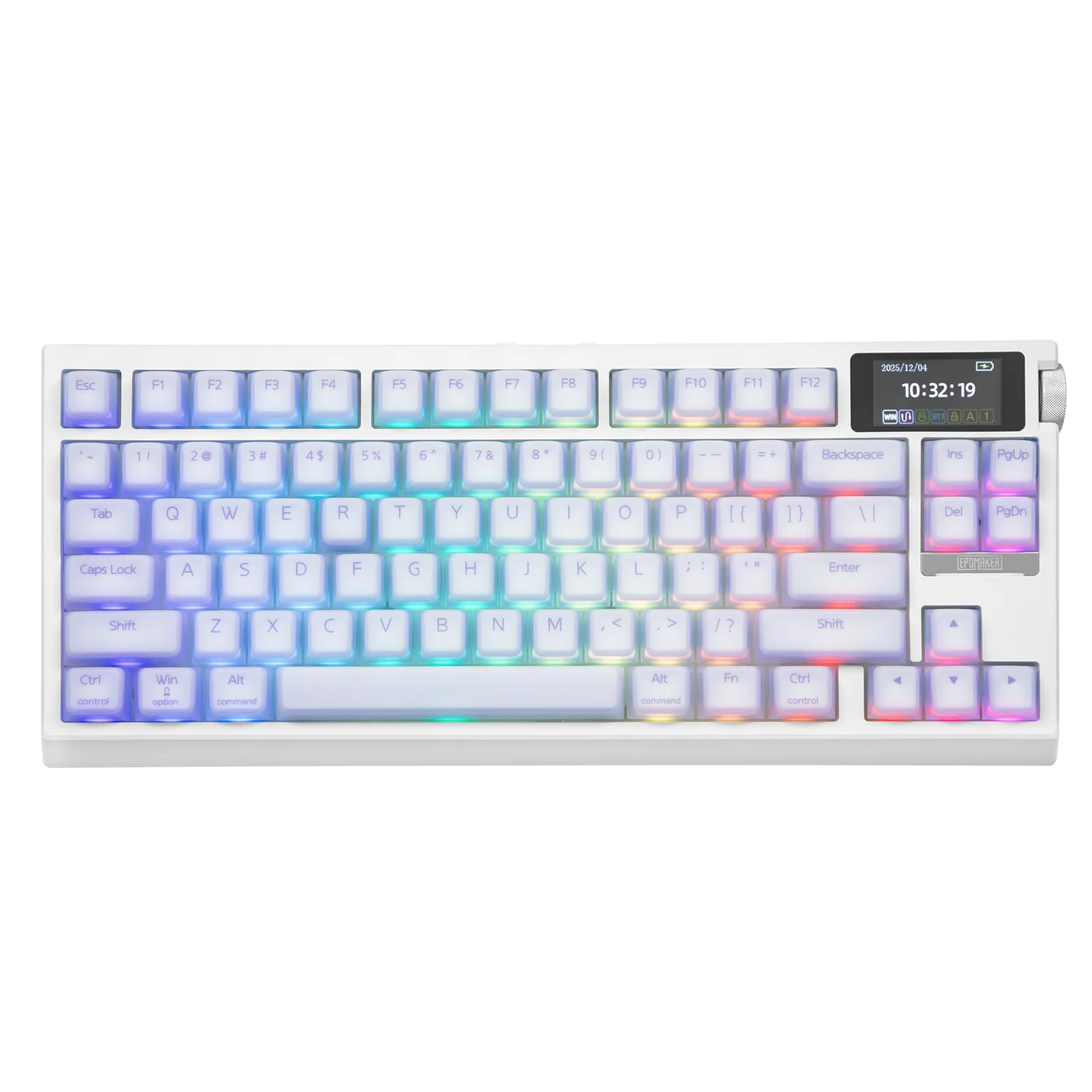 EPOMAKER G84 PRO 80% ANSI US QWERTY Layout Wired/Bluetooth/2.4Ghz Wireless Mechanical Gaming Keyboard Glass Screen & Metal Knob