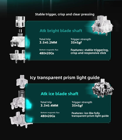 ATK RS7 Air Magnetic Switch Gaming Keyboard Wired 0.001mm 8k E-sports Mouse Ergonomics Custom PC Accessory Mechanical Keyboard