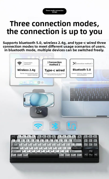 Weikav Stars80 Mechanical Keyboards Kits QMK/VIA Tri-mode Aluminum Wireless Bluetooth Gaming Keyboard Customized E-sports Gifts