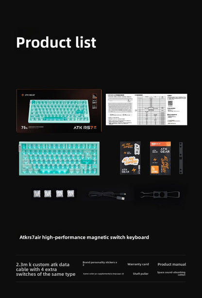 ATK RS7 Air Magnetic Switch Gaming Keyboard Wired 0.001mm 8k E-sports Mouse Ergonomics Custom PC Accessory Mechanical Keyboard