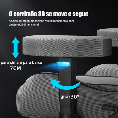 High-end Gaming Chair, Ergonomic, Height-adjustable, Flat, Foot-rest Chair (Black)