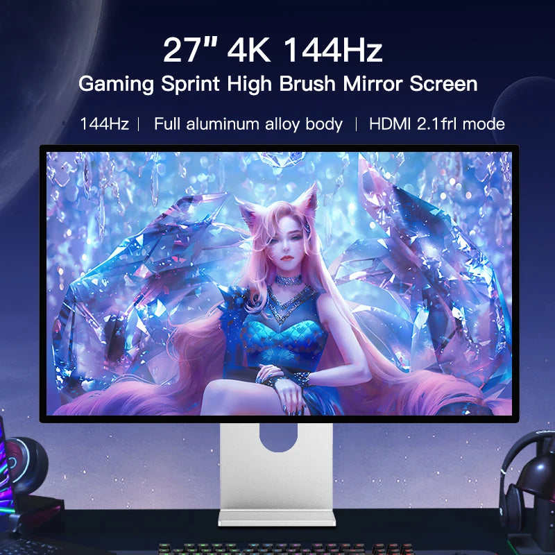 Kuycon 27 INCH Display 2K 4K 5K Resolution 144HZ Refresh LCD Monitors Gaming PC Desktop Monitor