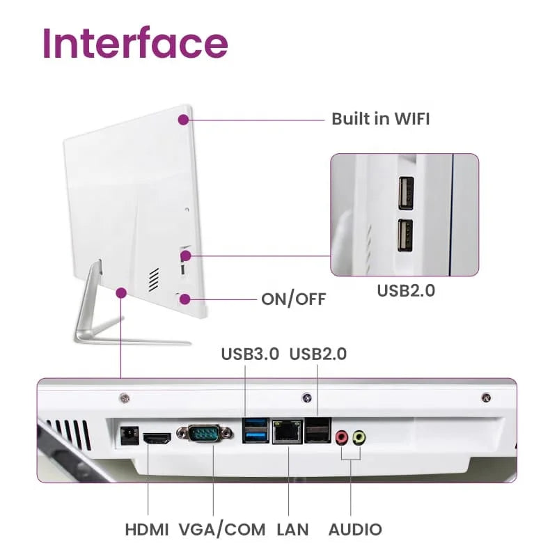 2025 All in One Gaming Pc Computer Intel Processors Core I3 4gb+120gb Oem Computer All in One Pc for Student and Company