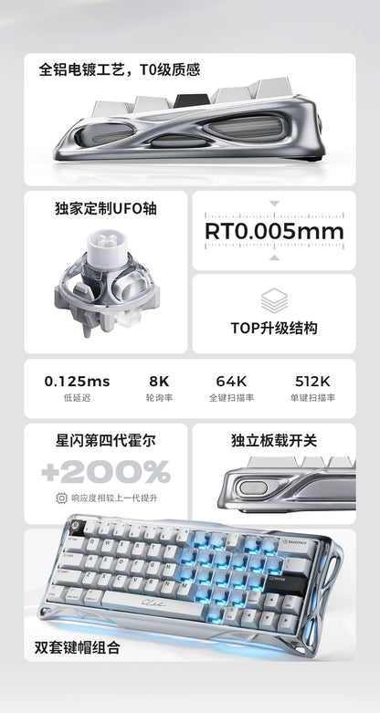 GravaStar V60 Pro Magnetic Switch Mechanical Keyboard Low Delay All-aluminum Custom Wired Gaming Keyboard PC Accessories Gifts