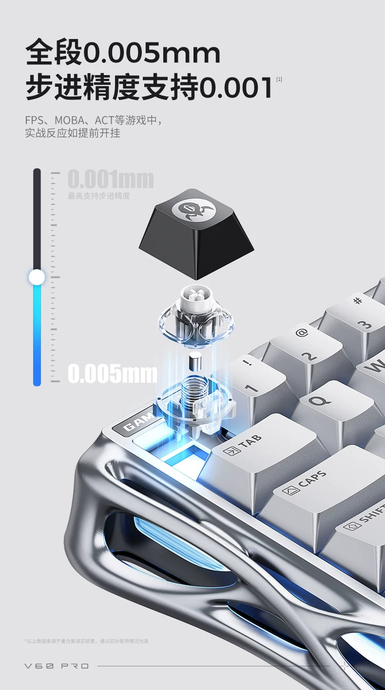 GravaStar V60 Pro Magnetic Switch Mechanical Keyboard Low Delay All-aluminum Custom Wired Gaming Keyboard PC Accessories Gifts