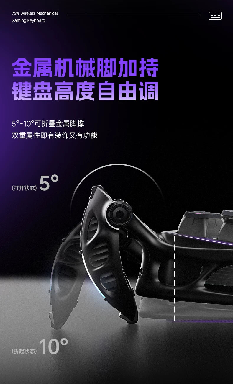 GravaStar K1 Pro Breaking Cocoon Mechanical Keyboards Long Battery Life Wireless Custom Tri-Mode Gaming Keyboard PC E-Sport Gift