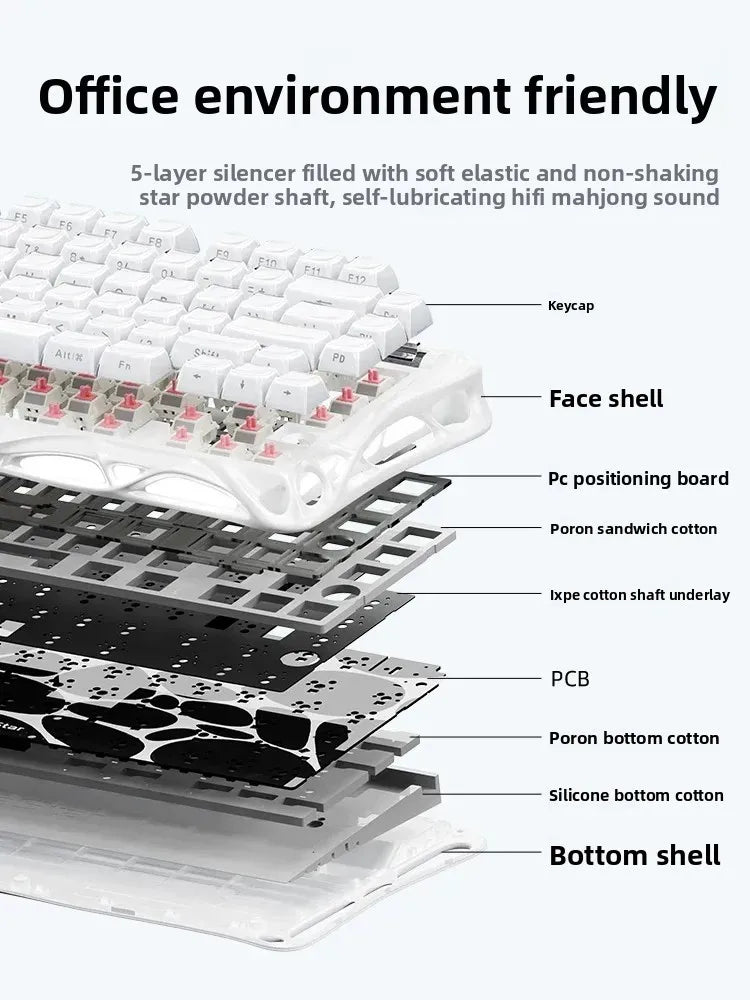GravaStar K1 Lite E-sports Mechanical keyboard Hot-swap Tri-mode Gasket Gaming keyboard Long Batter Life For PC Gamer Gifts