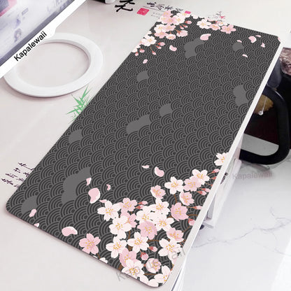 Big Gaming Mouse Pad XXL Office Gaming Mats Sakura Mousepad Rubber Keyboard Pads Gaming Setup Accessories Mouse Mat 900x400mm