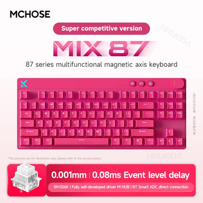 MCHOSE MIX87 Magnetic Axis Keyboard Wired Gaming Keyboard RGB 8K+256K E-sport 0.08ms Low Latency 0.001mmRT Customized Keyboard