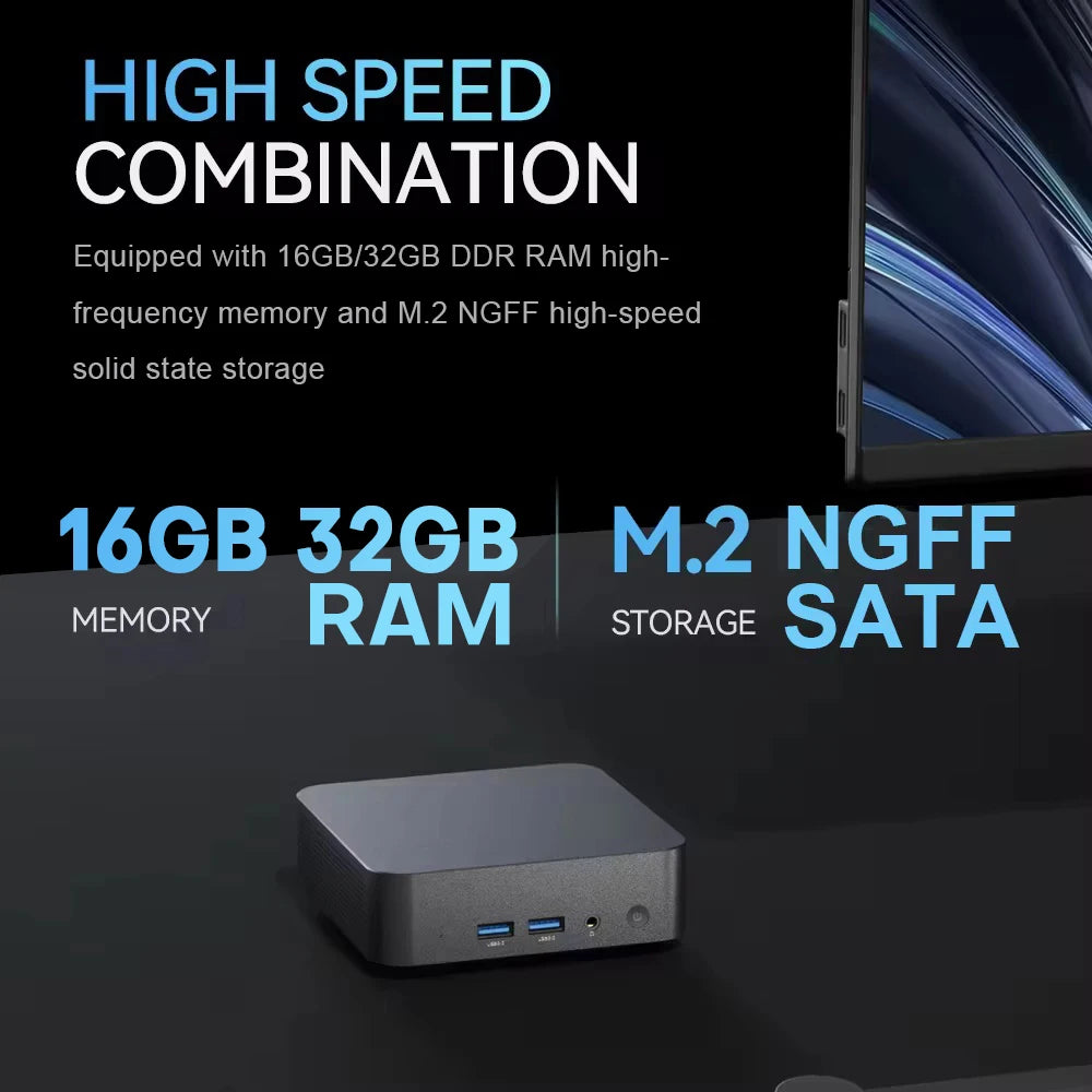 2026 Portable Mini PC Gamer Windows 11 Intel Core i9-10980HK Gaming PC 16/32GB RAM 1TB SSD WiFi 6 BT5.2 60Hz Desktop Pc Computer