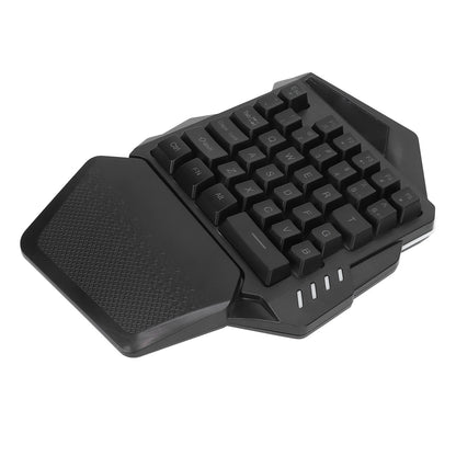 One Handed Gaming Keyboard One Handed Gaming Keyboard 2.4G Wireless RGB Lighting ABS 35 Keys Gaming Keyboard for Computer
