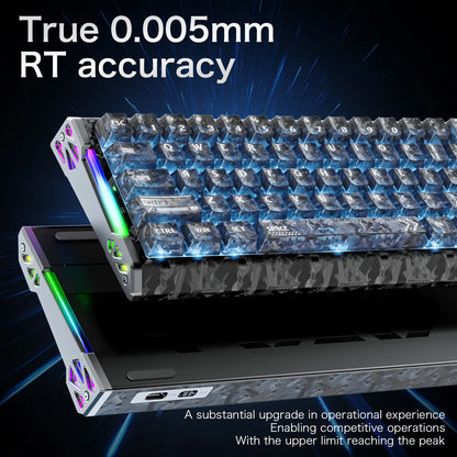 ATTACK SHARK R68 HE 8000Hz Carbon Fiber Rapid Trigger Gaming Keyboard, 60% RGB Hall Effect Wired Magnetic Keyboard, CNC Aluminum