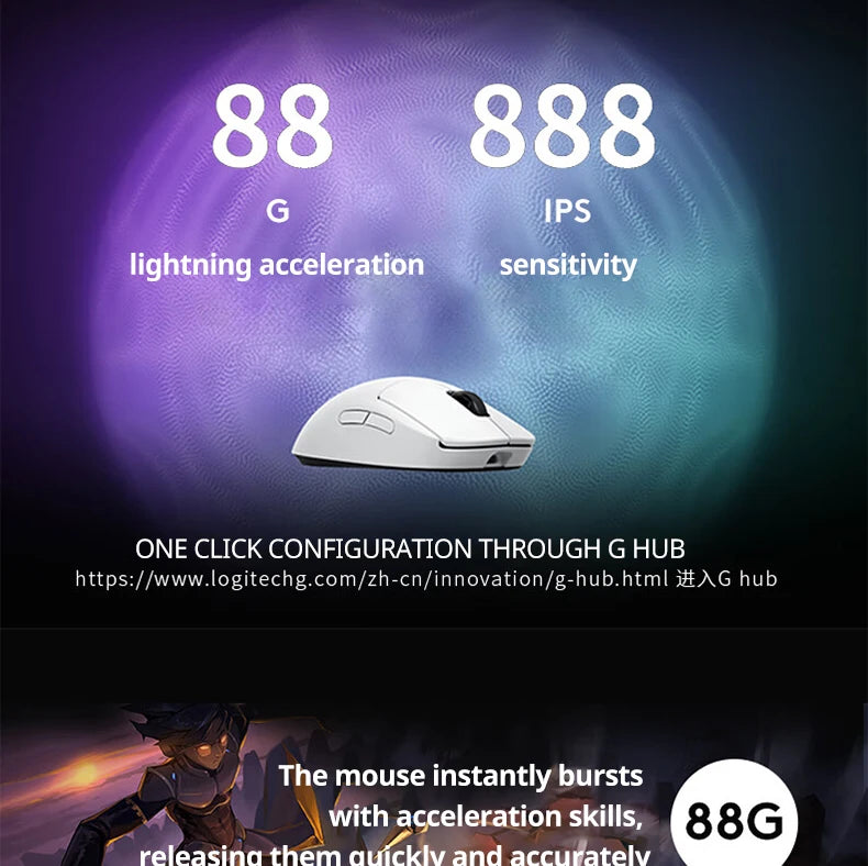 Logitech G PRO X SUPERLIGHT 2 SE Wireless Gaming Mouse, 60g Ultra-Light, HERO 2 44000 DPI Sensor, LIGHTSPEED Wireless,
