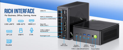 GMKtec K8 Plus Mini PC AMD R7 8845HS 8-core 16-thread DDR5 5600Mhz Pcie 4.0 SSD WIFI6 BT5.2 Win11 Pro Desktop Gaming PC