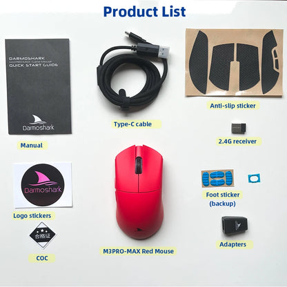 Darmoshark M3 PRO MAX Wireless Gaming Mouse Tri Mode PAW3950 30000DPI Ergonomic Optical Mice For Computer Laptop PC Gamer 4K 8K