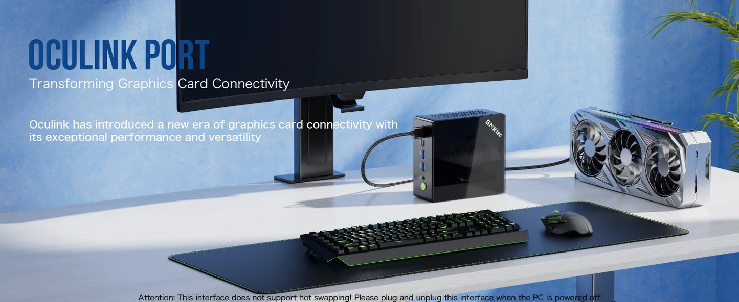 GMKtec K8 Plus Mini PC AMD R7 8845HS 8-core 16-thread DDR5 5600Mhz Pcie 4.0 SSD WIFI6 BT5.2 Win11 Pro Desktop Gaming PC