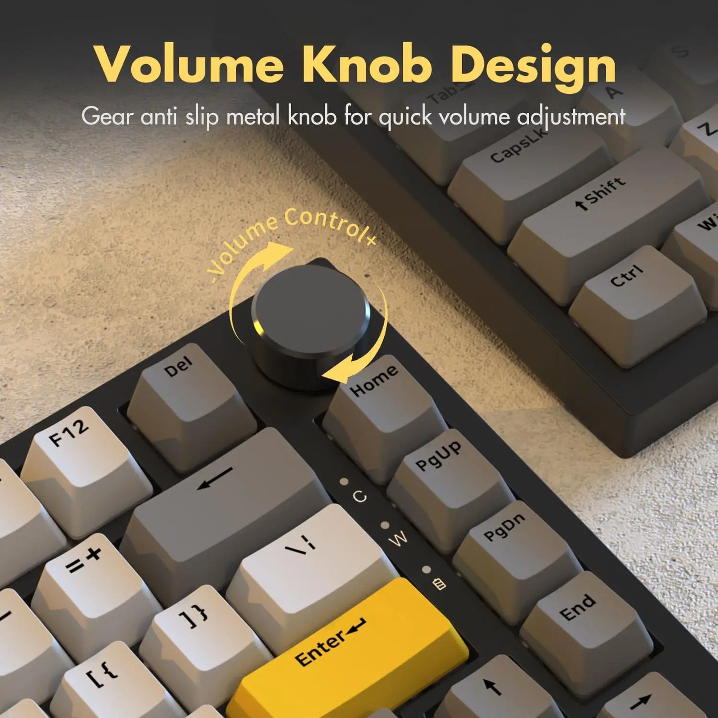 AJAZZ AK820 Wired Mechanical Gaming Keyboard 75% Layout 82 Key Hot-Swappable Design Metal Volume Knob Ideal Esports Office Use