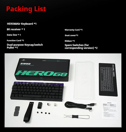 Aula Hero68 Air Magnetic Switch Keyboard 3Mode Wireless Bluetooth Mechanical Keyboards 0.125ms Low Delay Gaming Keyboard For FPS