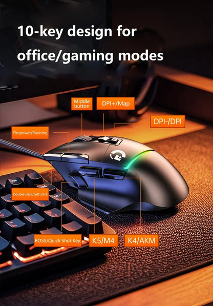 Wireless G502X Gaming Mouse, Ergonomic USB Rechargeable Bluetooth Mouse, Optical Sensor Programmable Mice with Wired Mode O