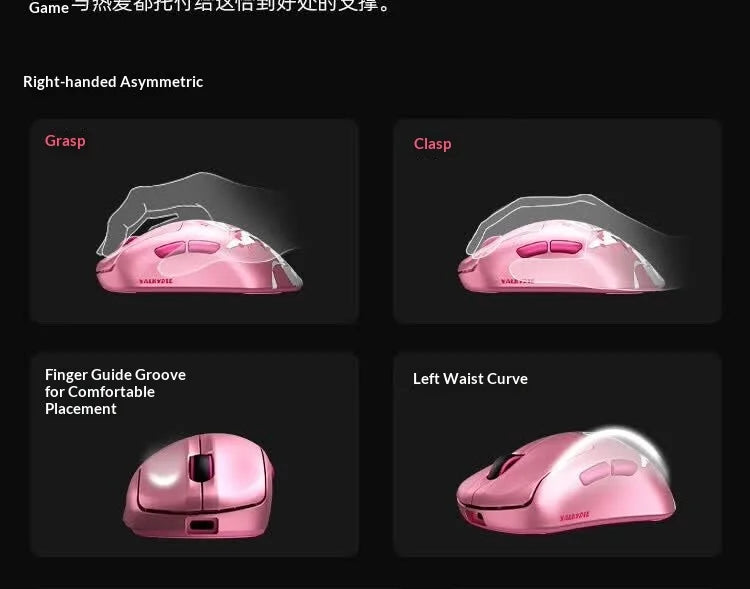 VALKYRIE VK M5Pro 3-Mode 56g Ultra Lightweight Wireless Gaming Mouse 650mAh For Medium Large Hands Desktop Laptop Esports Gamers