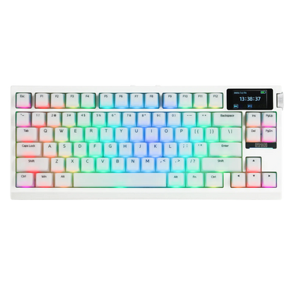 EPOMAKER G84 PRO 80% ANSI US QWERTY Layout Wired/Bluetooth/2.4Ghz Wireless Mechanical Gaming Keyboard Glass Screen & Metal Knob
