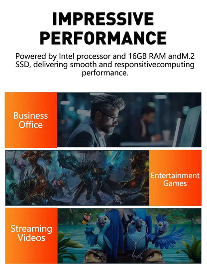2026 Portable Mini PC Gamer Windows 11 Intel Core i9-10980HK Gaming PC 16/32GB RAM 1TB SSD WiFi 6 BT5.2 60Hz Desktop Pc Computer