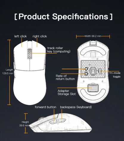 Darmoshark M3 PRO MAX Wireless Gaming Mouse Tri Mode PAW3950 30000DPI Ergonomic Optical Mice For Computer Laptop PC Gamer 4K 8K
