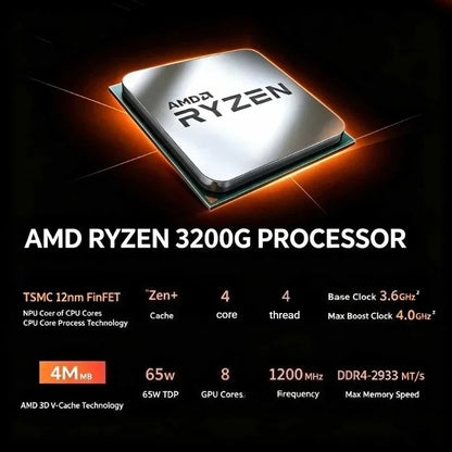 Popular AMD Quad-Core 4-Thread Gaming CPU Ryzen 3 3200G R3 3200G 3.6GHz 65W AM4 with Radeon Vega 8 Graphics