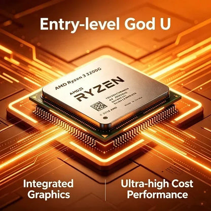 AMD Ryzen 3 3200G 4-Core 4-Thread 4.0GHz Boost AM4 Radeon Vega 8 Graphics CPU. Built-in GPU for gaming without a discrete card