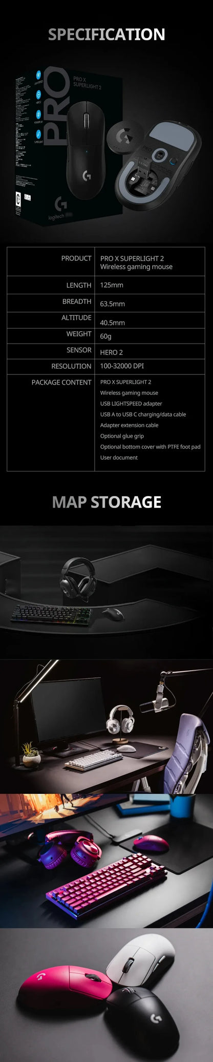 Logitech G PRO 2 LIGHTSPEED Wireless Gaming Mouse pc gamer bluetooth mouse GPW 4 New 100% Original
