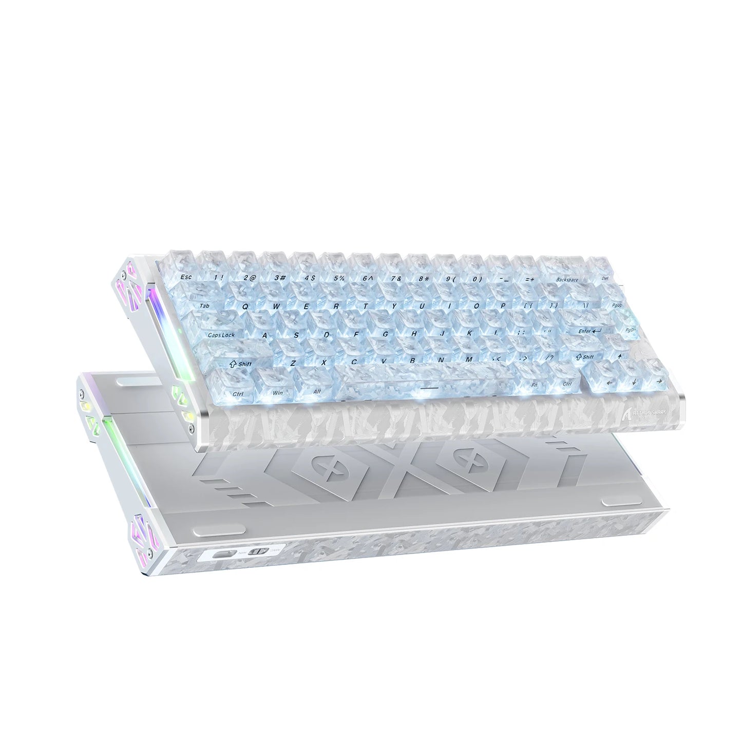 ATTACK SHARK R68 HE 8000Hz Carbon Fiber Rapid Trigger Gaming Keyboard, 60% RGB Hall Effect Wired Magnetic Keyboard, CNC Aluminum