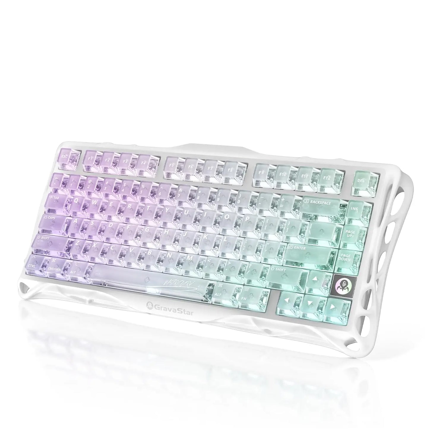 GravaStar Mercury K1 Lite 75% Gaming Keyboard 2.4GHz/BT/Wired Tri-Mode Wireless Mechanical Keyboard Gasket Hot Swappable