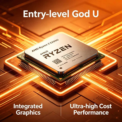 AMD Ryzen 3 3200G 4-Core 4-Thread 4.0GHz Boost AM4 Radeon Vega 8 Graphics CPU. Built-in GPU for gaming without a discrete card