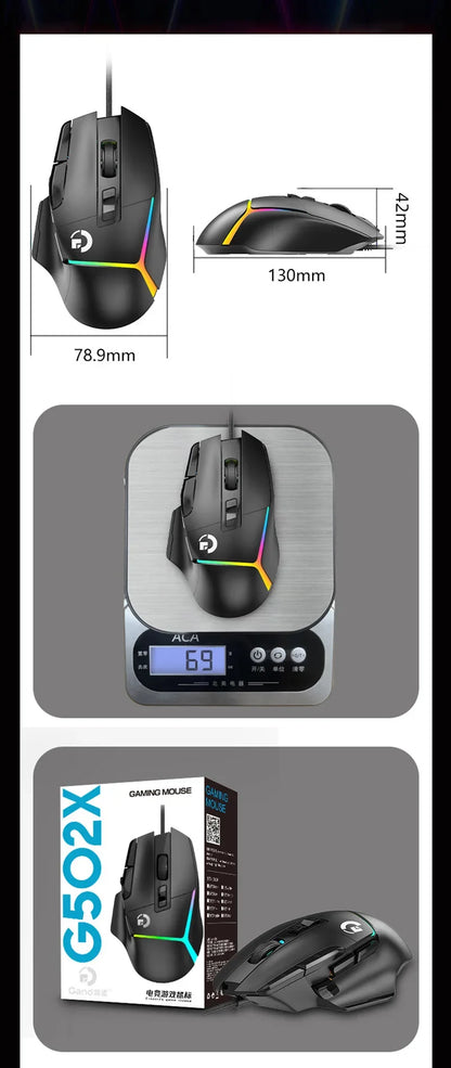 Wireless G502X Gaming Mouse, Ergonomic USB Rechargeable Bluetooth Mouse, Optical Sensor Programmable Mice with Wired Mode O