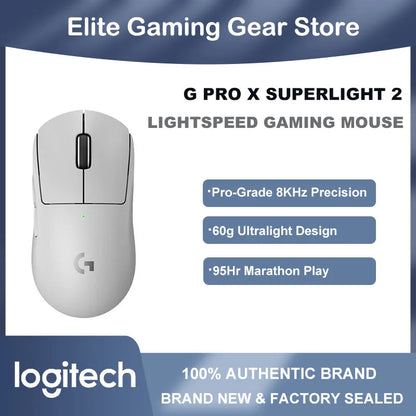 LogitechG PRO X SUPERLIGHT 2 Wireless Gaming Mouse 8000Hz 32000DPI 60g Lightweight for FPS MOBA eSports