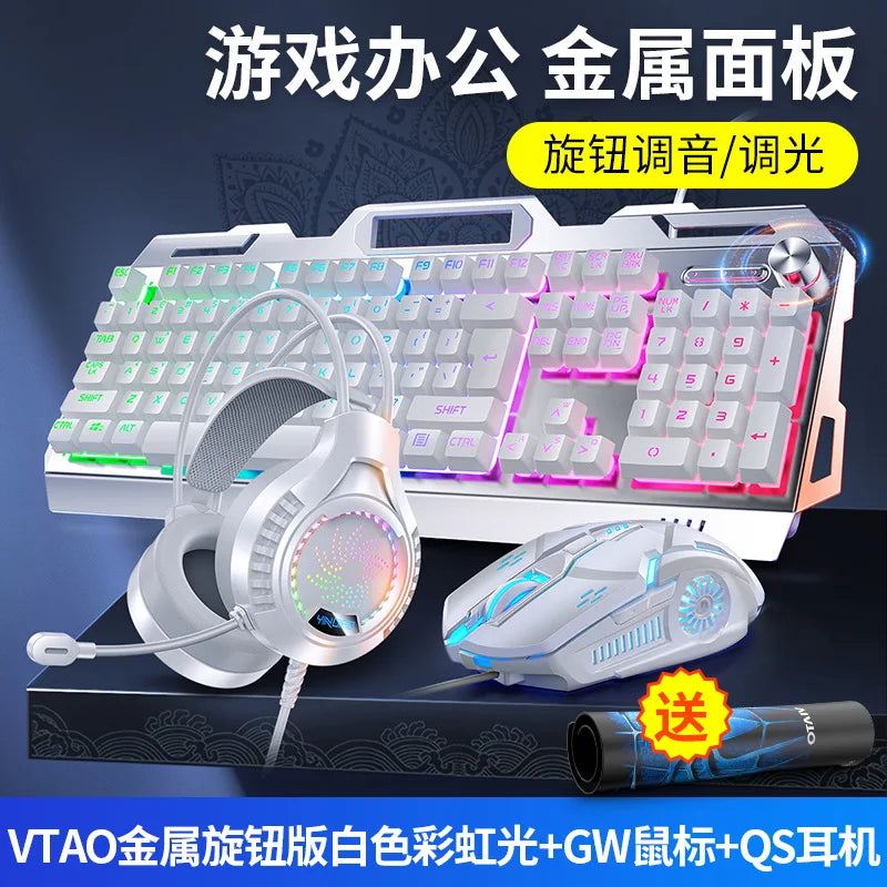 3 In1 RGB Gamer Keyboard Gaming Keyboard and Mouse Headphone Gamer Kit Backlit USB Wired Computer KeyboardFor Pc Laptop Teclado