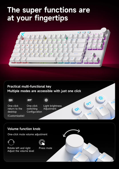 MCHOSE MIX87 Magnetic Axis Keyboard Wired Gaming Keyboard RGB 8K+256K E-sport 0.08ms Low Latency 0.001mmRT Customized Keyboard