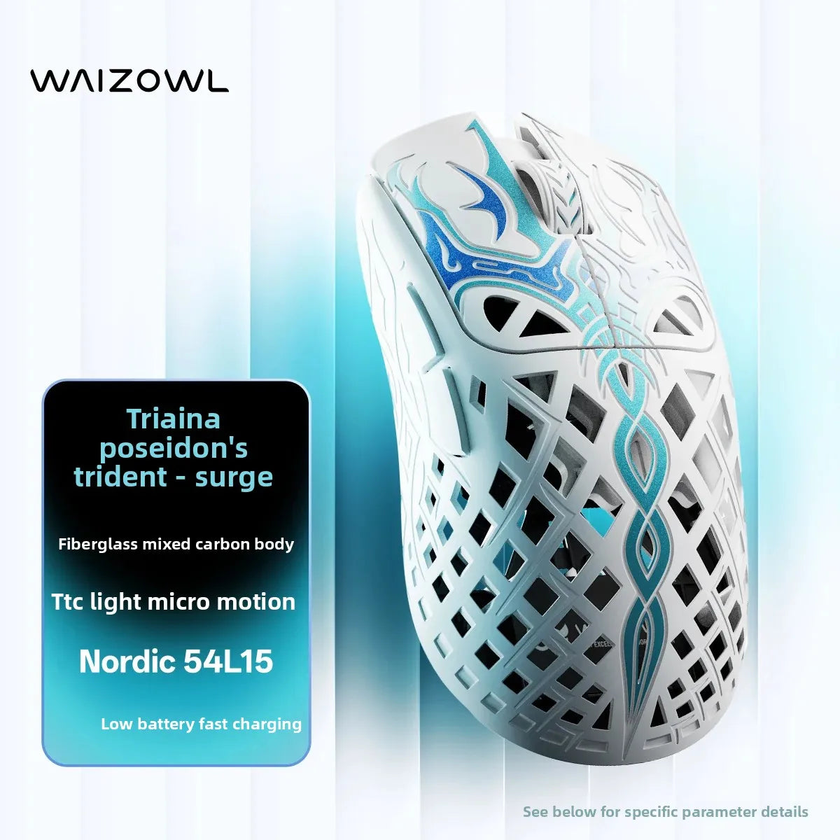 Waizowl TRIAINA Wireless Gaming Mouse Paw3950 Lightweight Ergonomic E-sports Mice Fast Charging Long Battery Life Customized PC
