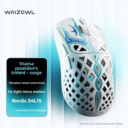 Waizowl TRIAINA Wireless Gaming Mouse Paw3950 Lightweight Ergonomic E-sports Mice Fast Charging Long Battery Life Customized PC