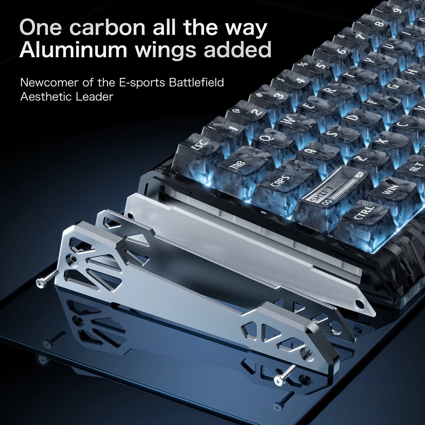 ATTACK SHARK R68 HE 8000Hz Carbon Fiber Rapid Trigger Gaming Keyboard, 60% RGB Hall Effect Wired Magnetic Keyboard, CNC Aluminum