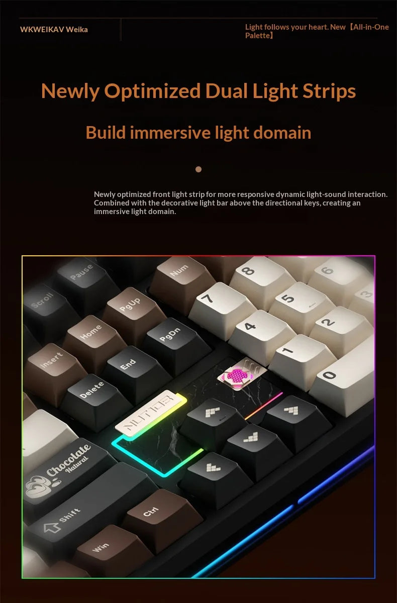 WEIKAV NUT108 Mechanical Keyboard Aluminum Alloy Wireless Tri Mode Double GASKET Structure Office Gaming Keyboard PC Accessory