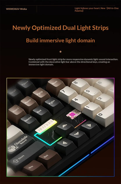 WEIKAV NUT108 Mechanical Keyboard Aluminum Alloy Wireless Tri Mode Double GASKET Structure Office Gaming Keyboard PC Accessory