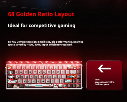 Aula Hero68 Air Magnetic Switch Keyboard 3Mode Wireless Bluetooth Mechanical Keyboards 0.125ms Low Delay Gaming Keyboard For FPS