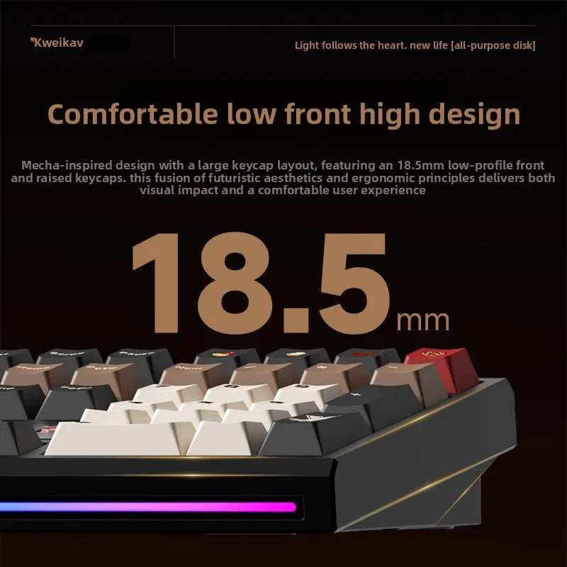 WEIKAV NUT108 Mechanical Keyboard Aluminum Alloy Wireless Tri Mode Double GASKET Structure Office Gaming Keyboard PC Accessory