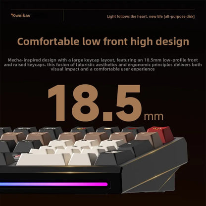 WEIKAV NUT108 Mechanical Keyboard Aluminum Alloy Wireless Tri Mode Double GASKET Structure Office Gaming Keyboard PC Accessory