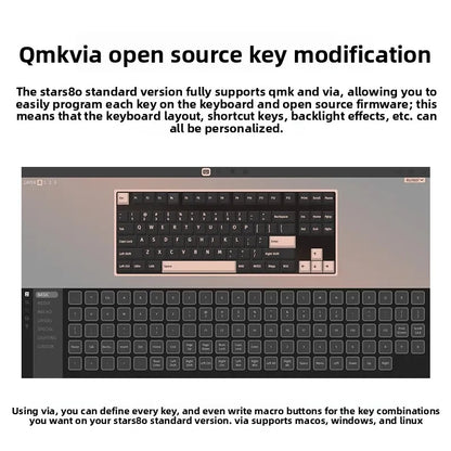 Weikav Stars80 Mechanical Keyboards Kits QMK/VIA Tri-mode Aluminum Wireless Bluetooth Gaming Keyboard Customized E-sports Gifts