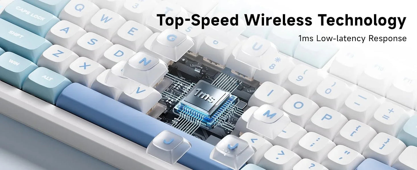 MCHOSE G98 V2 Wireless Mechanical Gaming Keyboard Tri-Mode Custom Hot Swappable Gasket Linear Switches PBT Keycaps RGB LED