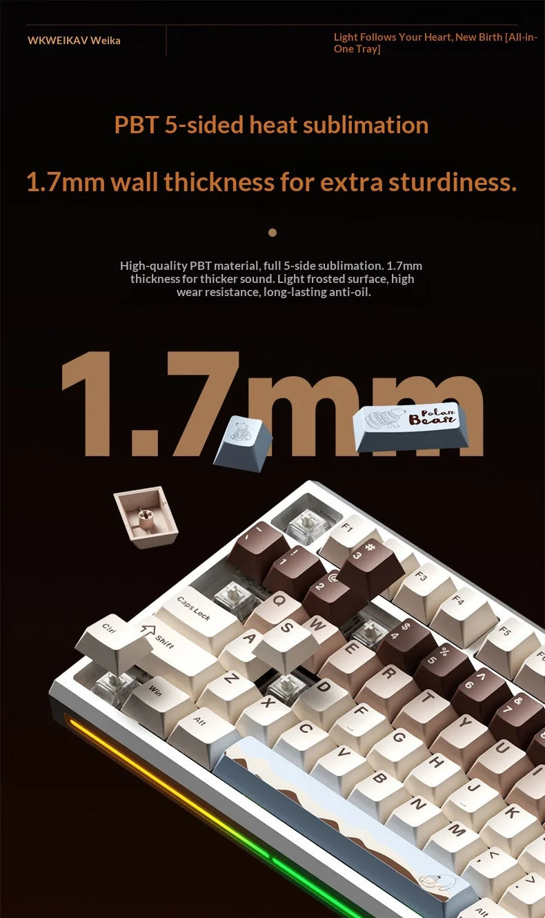WEIKAV NUT108 Mechanical Keyboard Aluminum Alloy Wireless Tri Mode Double GASKET Structure Office Gaming Keyboard PC Accessory