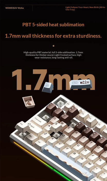 WEIKAV NUT108 Mechanical Keyboard Aluminum Alloy Wireless Tri Mode Double GASKET Structure Office Gaming Keyboard PC Accessory