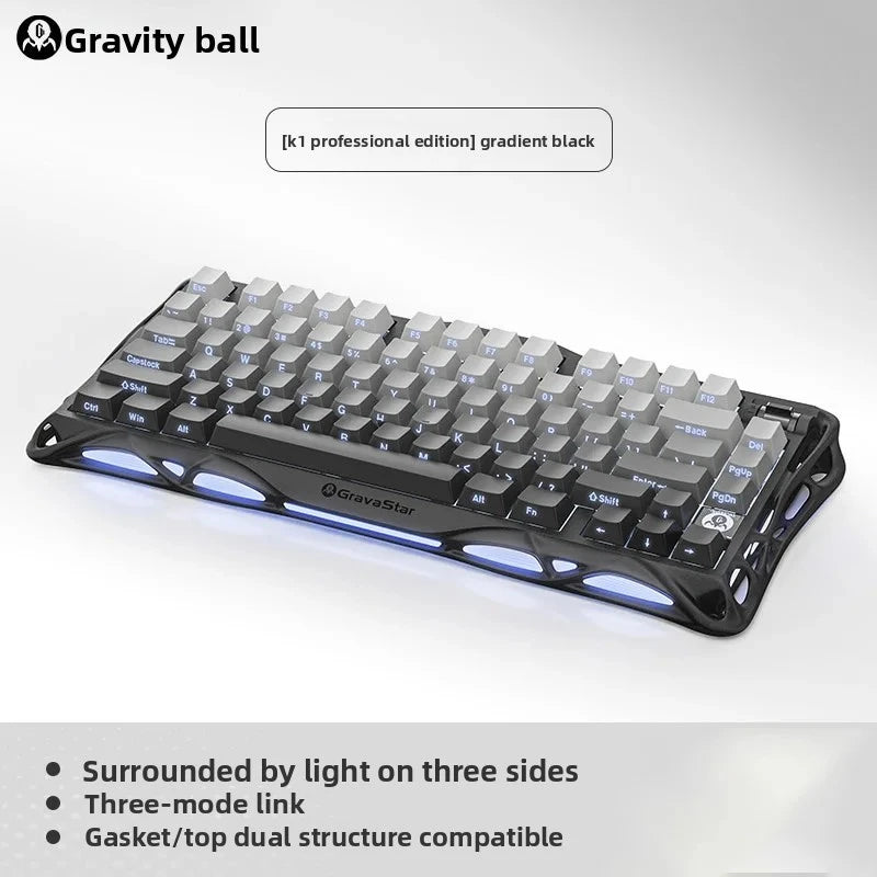 GravaStar K1 Lite E-sports Mechanical keyboard Hot-swap Tri-mode Gasket Gaming keyboard Long Batter Life For PC Gamer Gifts